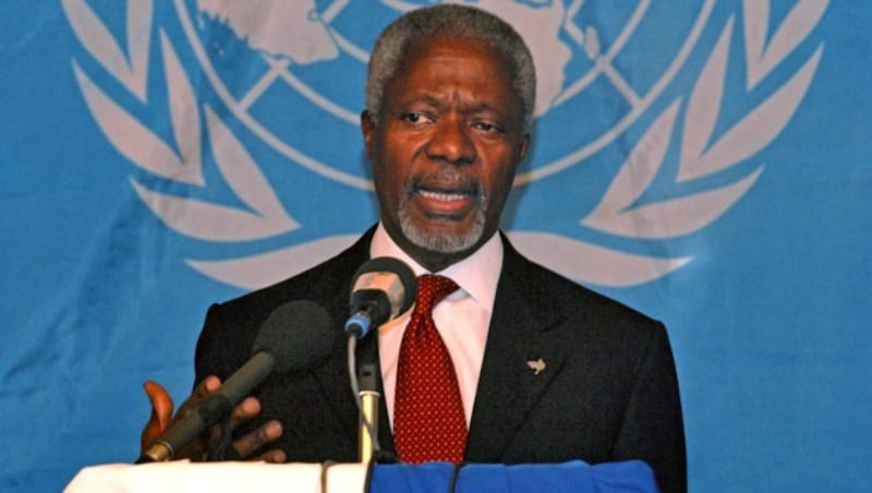 Kofi Annan während seiner Zeit als UN-Generalsekretär (Bild: AFP PHOTO/LIONEL HEALING)