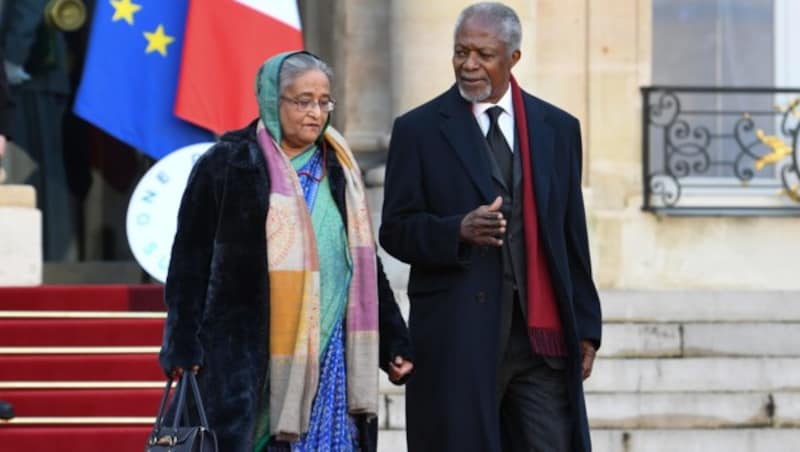 Kofi Annan im Dezember 2017 beim Pariser Klimagipfel (Bild: AFP or licensors)