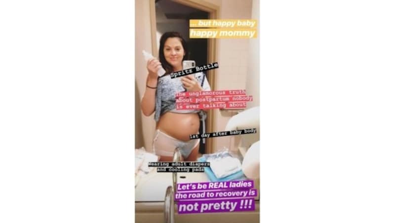 Hana Nitsche zeigt die „unglamouröse Wahrheit über den After-Baby-Body, über die niemand spricht“. (Bild: instagram.com/hananitsche)