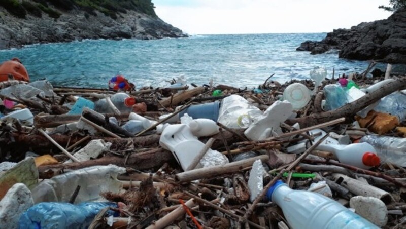 Der Strand der kroatischen Insel Mljet ist völlig vermüllt. (Bild: Suncana Paro Vidolin/Greenpeace)