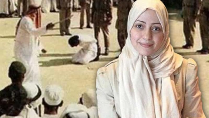 Esra al Ghamgam droht derzeit in Saudi-Arabien die Todesstrafe. Sie sitzt seit 2015 in Haft, weil sie sich für Demokratie sowie die Freilassung politischer Gefangener in dem streng islamischen Königreich einsetzte. Nun könnte sie zum Tod durch Enthauptung verurteilt und öffentlich hingerichtet werden. (Bild: twitter.com, krone.at-Grafik)