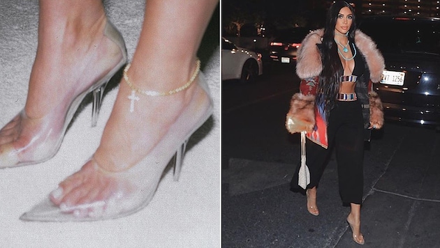 Kim Kardashian trägt die durchsichtigen PVC-Schuhe ihres Gatten besonders gern. (Bild: instagram.com/kimkardashian)