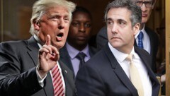 Der frühere US-Präsident Donald Trump hat eine 500-Millionen-Dollar-Klage gegen seinen Ex-Anwalt Michael Cohen (im Bild rechts) zurückgezogen. (Bild: AP, AFP, krone.at-Grafik)