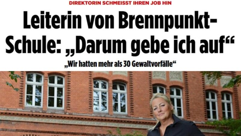 Doris Unzeitig (48) schmeißt nach fünf Jahren ihren Job als Schulleiterin an der Spreewald-Grundschule in Berlin hin, sie geht zurück nach Österreich. (Bild: Screenshot bild.de)