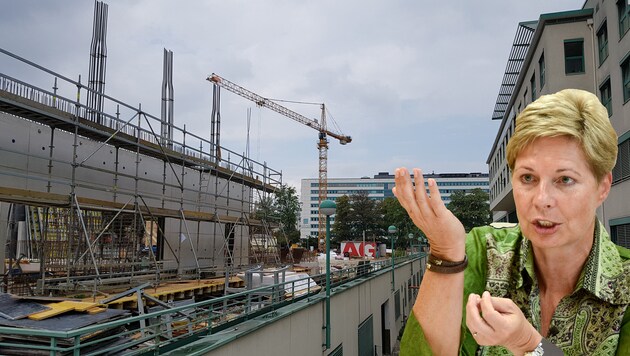 Eine Großbaustelle gibt es derzeit beim Kepler Uniklinikum in Linz, das neue Lehr- und Forschungsgebäude wird errichtet. Doch auch intern gibt es in der KUK Baustellen, so beim Budget, für das Elgin Drda als kaufmännische Direktorin hauptzuständig ist. (Bild: Werner Pöchinger, Markus Wenzel)