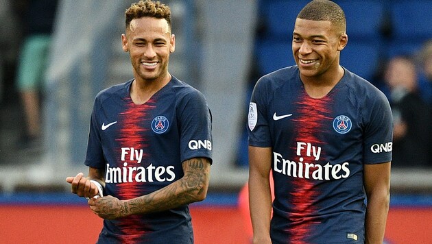 Die PSG-Asse Neymar und Kylian Mbappe (Bild: AFP)