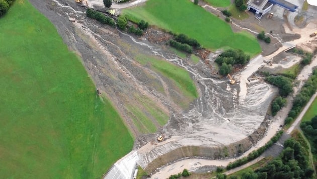 Eine Aufnahme aus der Luft: So sah es nach dem Unwetter aus. (Bild: WLV/Neumayr)