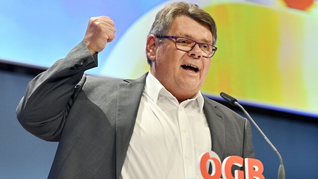 ÖGB-Präsident Wolfgang Katzian: „Lohnsteuer um drei Milliarden Euro senken.“ (Bild: APA/HANS PUNZ)