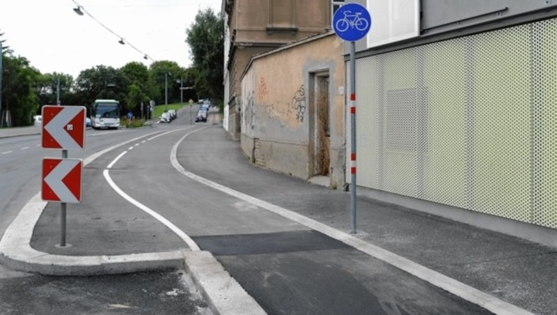 Der Radweg an der Gersthoferstrasse Ecke Wielemansgasse (Bild: Gerhard Bartel)