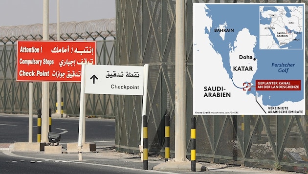 (Bild: saudi-arabien will katar zur insel machen)