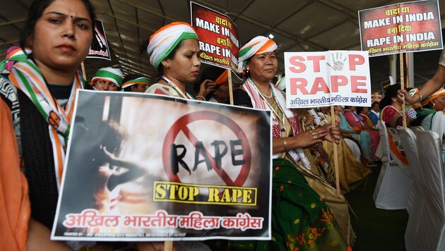 Proteste in Indien gegen sexuelle Gewalt (Bild: AFP)