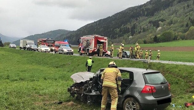 Tödlicher Unfall am 2. Mai 2018 auf der B96 in Tamsweg (Bild: FF Tamsweg)