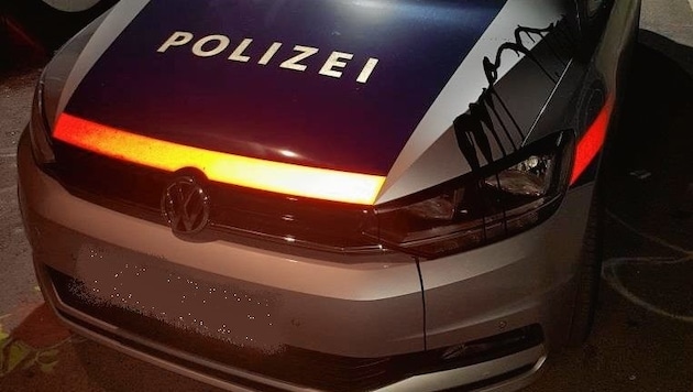 Während Polizisten in Wien ihrer Arbeit nachgingen, beschmierten Vandalen deren geparktes Einsatzfahrzeug. (Bild: LPD Wien)