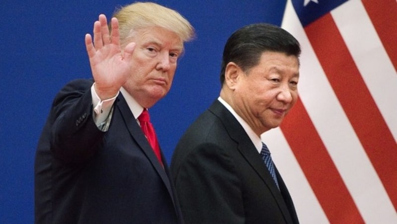 Donald Trump mit Chinas Präsident Xi Jinping (Bild: AFP )