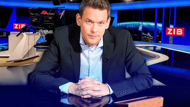 ORF-Moderator Martin Thür (Bild: ATV, „ZiB“, krone.at-Grafik)