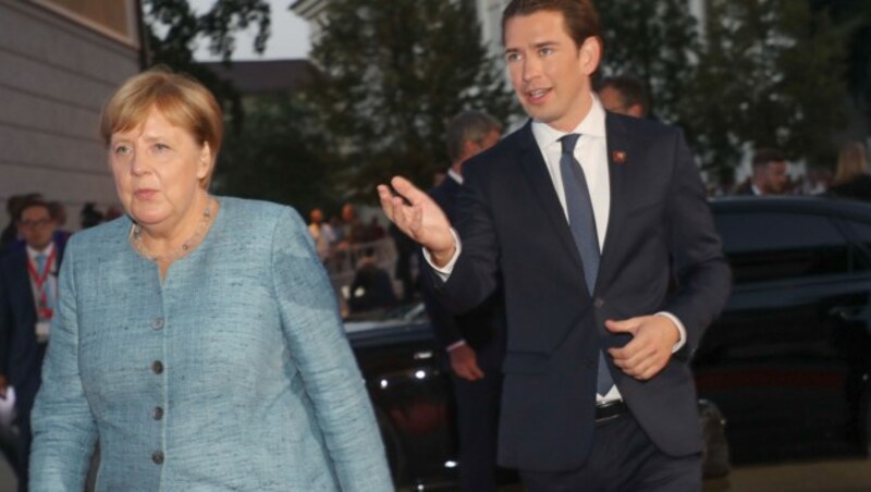 Kanzler Kurz empfing seine deutsche Amtskollegin Angela Merkel. (Bild: APA/FRANZ NEUMAYR)