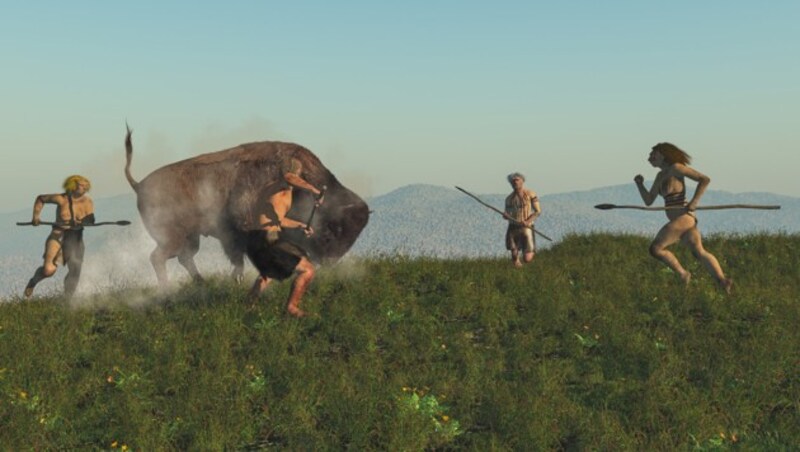 Für den Urzeitmenschen war eine Bisonjagd das einzige Workout, das er brauchte. (Bild: ©nicolasprimola - stock.adobe.com)