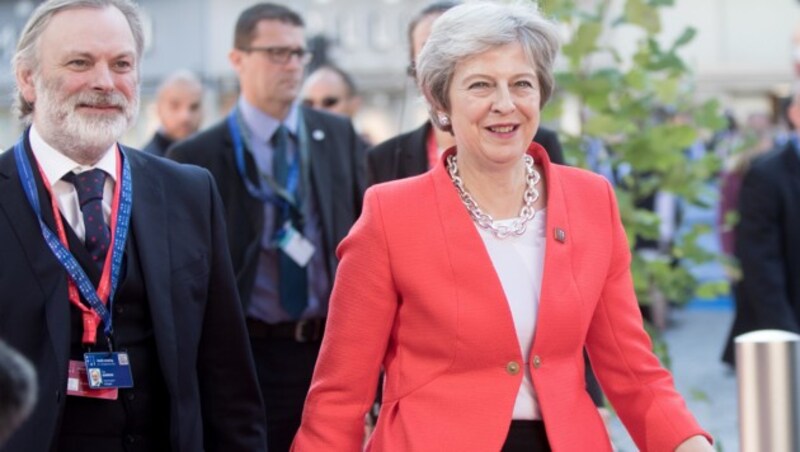 Theresa May in Salzburg (Bild: APA/GEORG HOCHMUTH)