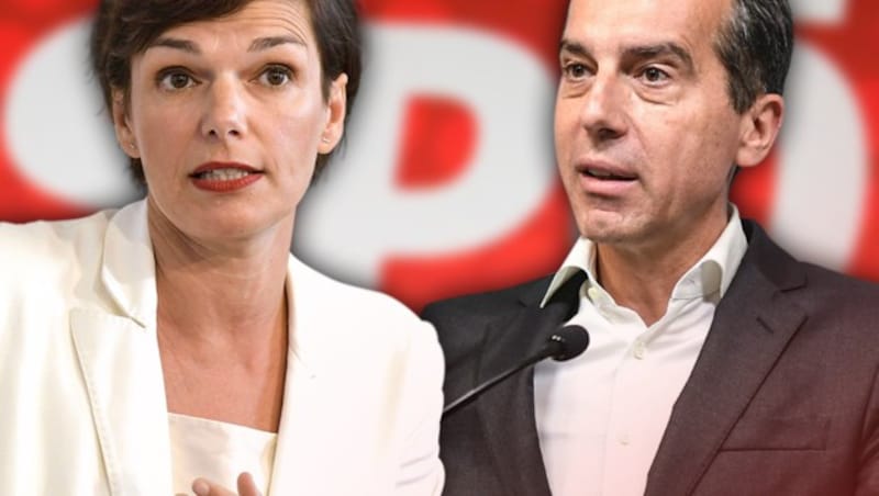 Pamela Rendi-Wagner und Christian Kern (Bild: APA/HERBERT NEUBAUER, APA/HELMUT FOHRINGER, krone.at-Grafik)