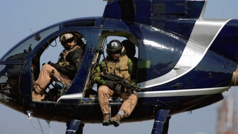 Ein Blackwater-Hubschrauber 2007 über Bagdad (Bild: AFP)