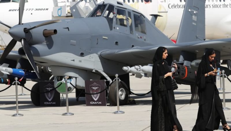 Eine Thrush-Maschine bei der Dubai Airshow 2017: Sie kann offenbar ziemlich einfach militärisch genutzt werden. (Bild: AFP)