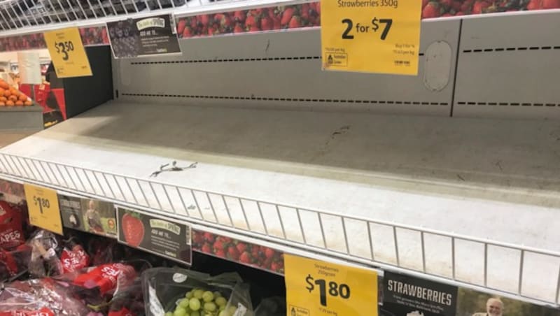 In Australien wurden die Erdbeeren nach dem Skandal in vielen Kaufhäusern aus den Regalen genommen (Bild: AAP Image)