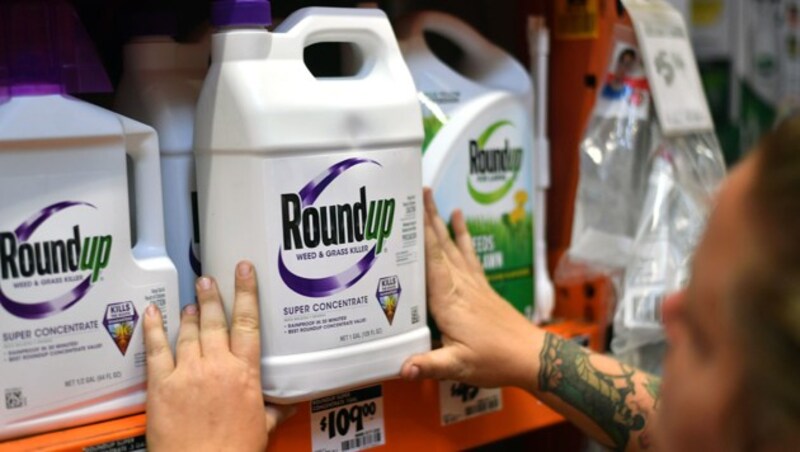 Der von Monsanto hergestellte Unkrautvernichter Roundup enthält die Chemikalie Glyphosat. (Bild: AFP/Josh Edelson)