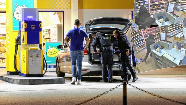 In Hallein (Tennengau) hat ein Unbekannter in der Nacht auf Donnerstag eine Tankstelle überfallen. Er bedrohte laut Ermittlern den 26-jährigen Kassier mit einem Messer. (Bild: Markus Tschepp/Polizei Salzburg)