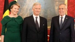 Königin Mathilde und König Philippe von Belgien zu Gast bei Bundespräsident Alexander Van der Bellen (Bild: AP)