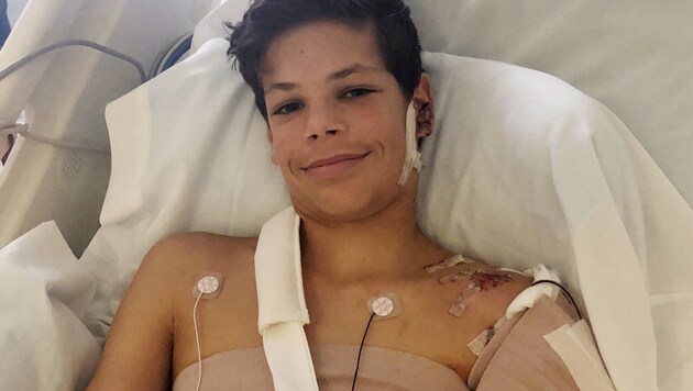 Keane Webre-Hayes erholt sich im Krankenhaus von San Diego von seinen schlimmen Verletzungen. (Bild: AP)