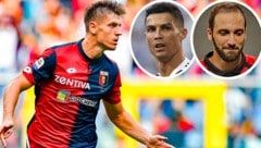 Krzysztof Piatek (li.) sticht in der Serie A aktuell die Superstars Cristiano Ronaldo und Gonzalo Higuain aus. (Bild: AP, APA/AFP/Isabella BONOTTO)