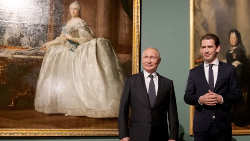 Russlands Präsident Wladimir Putin und Bundeskanzler Sebastian Kurz (Bild: APA/GEORG HOCHMUTH)