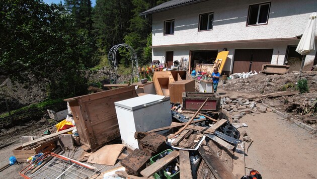 Verwüstetes Haus bei Oberwölz: 2017 war die Katastrophe im Murtal nicht fiktiv, sondern real. (Bild: ©Elmar Gubisch)