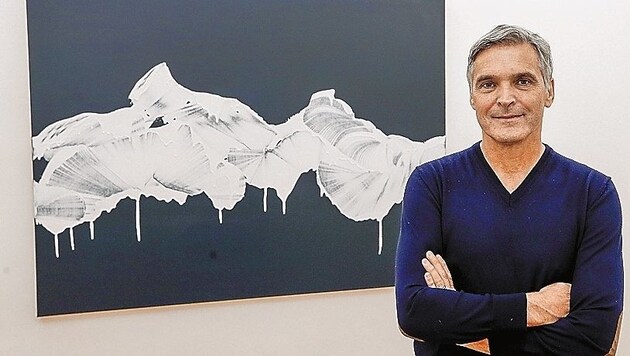 Der Südtiroler Künstler Martin Pohl in der Galerie Trapp (Bild: Markus Tschepp)