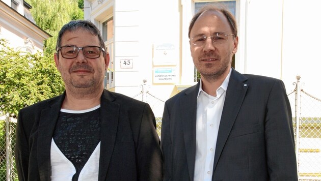 Thomas Lehmert und Stefan Rieder vom Weißen Ring kümmern sich um die Opfer von Straftaten. (Bild: Max Grill)
