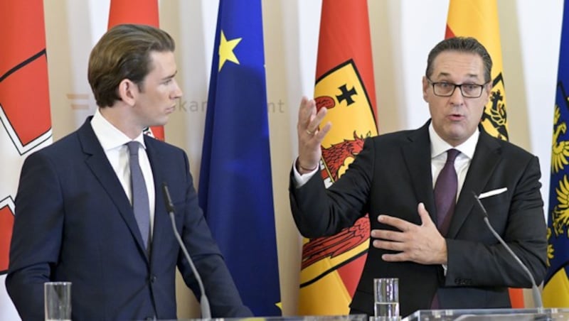 Sebastian Kurz und Heinz-Christian Strache (Bild: APA/Herbert Neubauer)