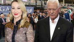 Belinada Stronach (links im Bild) und Vater Frank Stronach werden sich demnächst in Kanada vor Gericht sehen. (Bild: APA/GEORG HOCHMUTH, AFP, krone.at-Grafik)