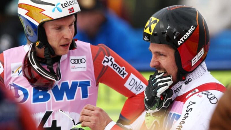 Henrik Kristoffersen (li.), hier noch als Aktiver und Rivale von Marcel Hirscher zu sehen - sind die beiden in Kürze ein Team? (Bild: GEPA)