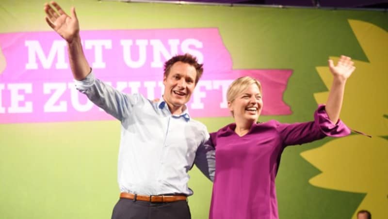 Ludwig Hartmann und Katharina Schulze, Spitzenkandidaten der Grünen in Bayern (Bild: AFP)