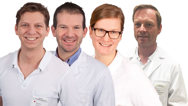 Die vier Linzer Med-Campus-Chirurgen Stefan Froschauer, Richard Schnelzer, Meike Klein und Manfred Behawy (Bild: KUK)