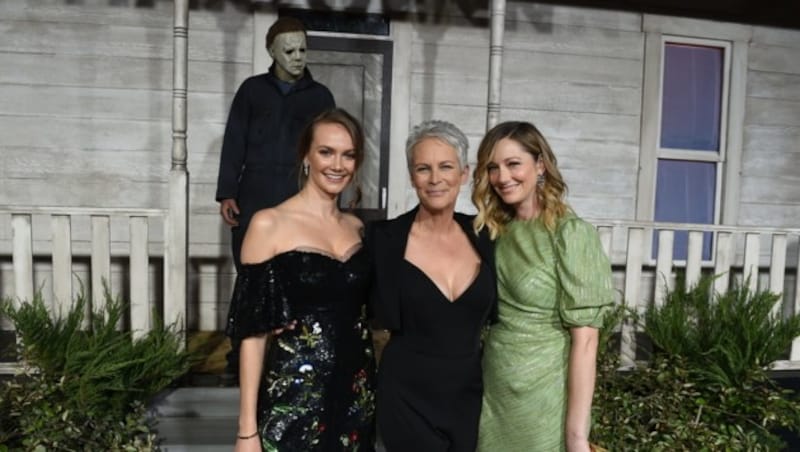 Michael Myers macht Jagd auf Jamie Lee Curtis sowie ihre Film-Töchter Andi Matichak (li.) und Judy Greer. (Bild: 2018 Getty Images)