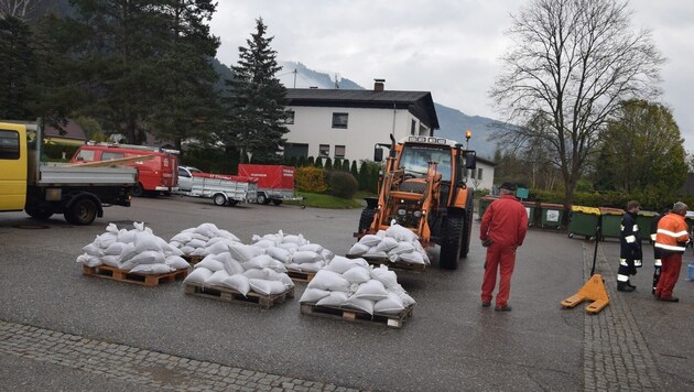 Hochwasserschutz-Maßnahmen in Lavamünd. Unterhalb des Kulturhauses wurde bereits alles abgedichtet. (Bild: Georg Bachhiesl)