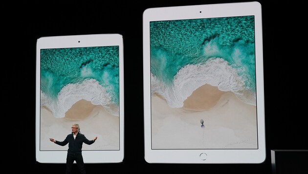 Tim Cook bei der Vorstellung der neuen iPads. (Bild: AFP)
