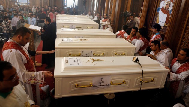 Sieben Menschen wurden bei dem Attentat auf die koptischen Pilger erschossen. (Bild: AP)