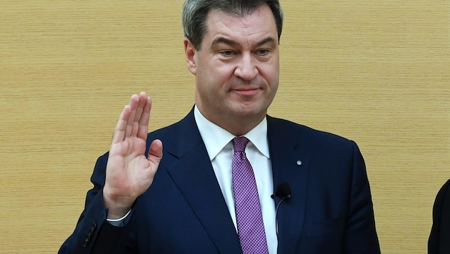 Markus Söder wurde erneut als bayrischer Ministerpräsident angelobt. (Bild: APA/AFP/Christof STACHE)
