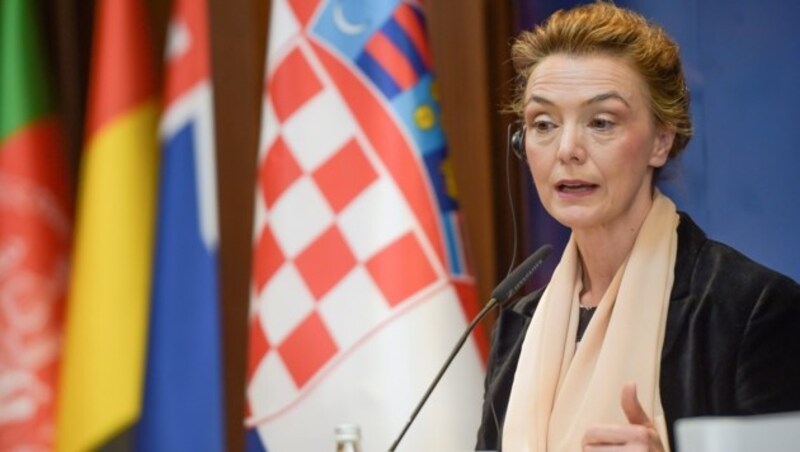 Kroatiens Außenministerin Marija Pejcinovic Buric (Bild: APA/AFP/Armend NIMANI)