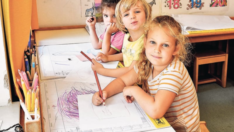 11.09.2018, Einfaltstrasse Linz, AUT, Kindergarten der Kinderfreunde, im Bild spielende Kinder im Kindergarten (Bild: © Harald Dostal / 2018)