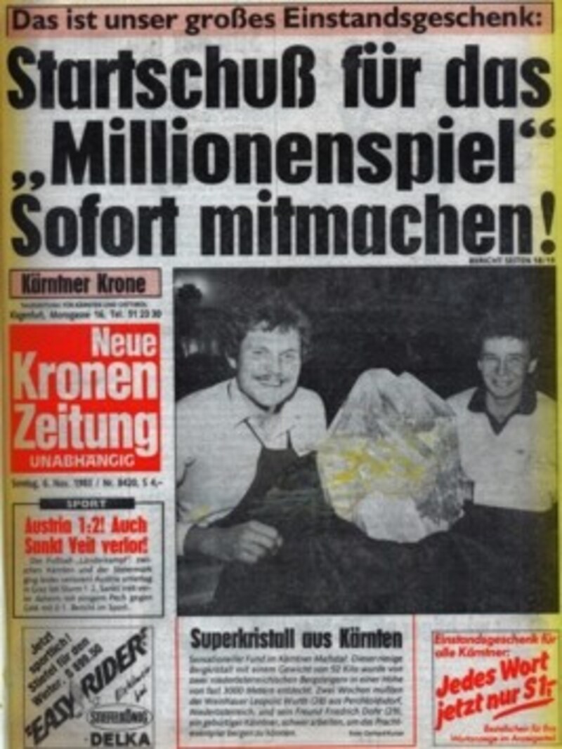 Die erste Ausgabe der „Kärntner Krone“, erschienen am 6. November 1983. (Bild: Krone Archiv)