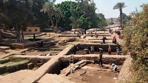 Die Grabungsstätte im Armenviertel Al-Matarija in Kairo (Bild: Egyptian Ministry of Antiquities)