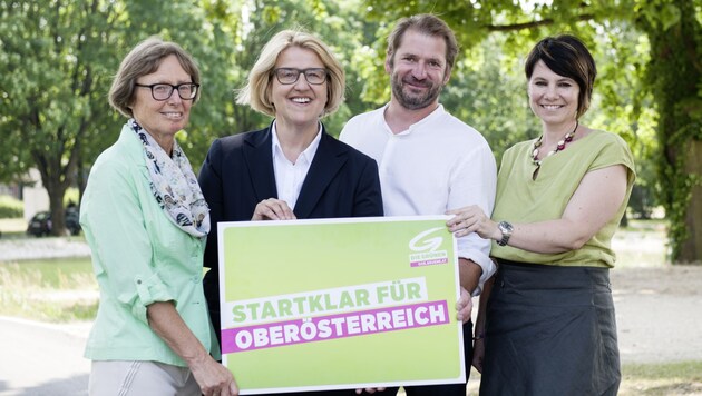 Nationalratswahl 2017: Vier Grüne Kandidaten Gabi Moser, Ruperta Lichtenecker, Clemens Stammler, Dagmar Engl (Bild: Grüne OÖ)